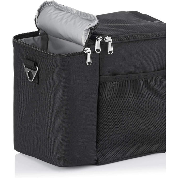Сумка-холодильник Dimono® 15L з 3 контейнерами для їжі; пікнікова сумка з 3 ланчбоксами + кришка; сумка для обіду Isotasche з 3 боксами та охолоджувальним акумулятором (чорна)