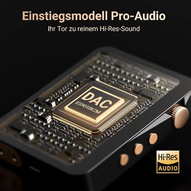 MP3 плеєр Mechen 128GB Hi-Res Bluetooth 5.3 з FLAC, DSD DAC, USB-C, сенсорний екран, шкіряний чохол (M33)