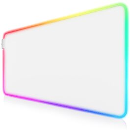 Ігровий килимок для миші TITANWOLF RGB XXL (800x300 мм) з LED-підсвіткою, 11 режимів освітлення, вологостійкий, білий