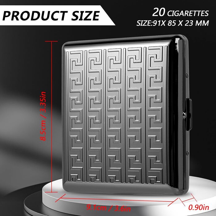 Металеве етоле для сигарет 84 мм, 3.34 дюйма, для King Size, 14 шт., захист RFID-картки (King Size 20 шт., Лабіринт Чорний)