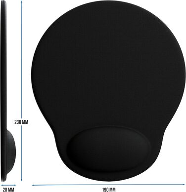 Кисетковий Mousepad CSL з гелевою підкладкою для зап'ястя - чорний (круглий)
