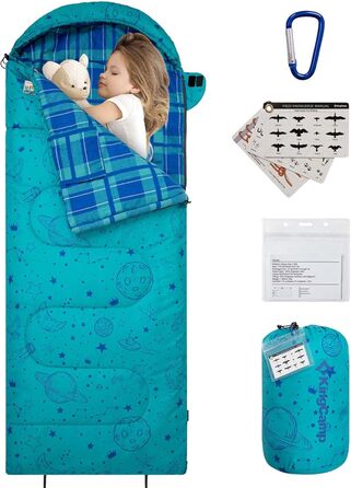 KingCamp Kids Sleeping Bag - Winter Warmth & 3-4 Season Comfort for Camping & Trekking - 170x70cm, 7°C Rating