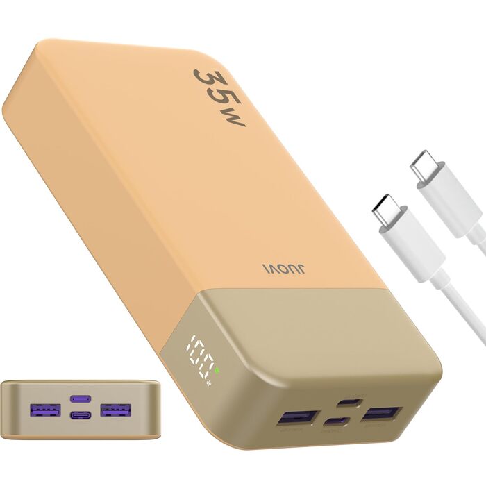 Power Bank JUOVI J2651 20000mAh 35W USB-C PD3.0 QC3.0 – Повербанк для телефону, навушників, планшета (Помаранчевий)