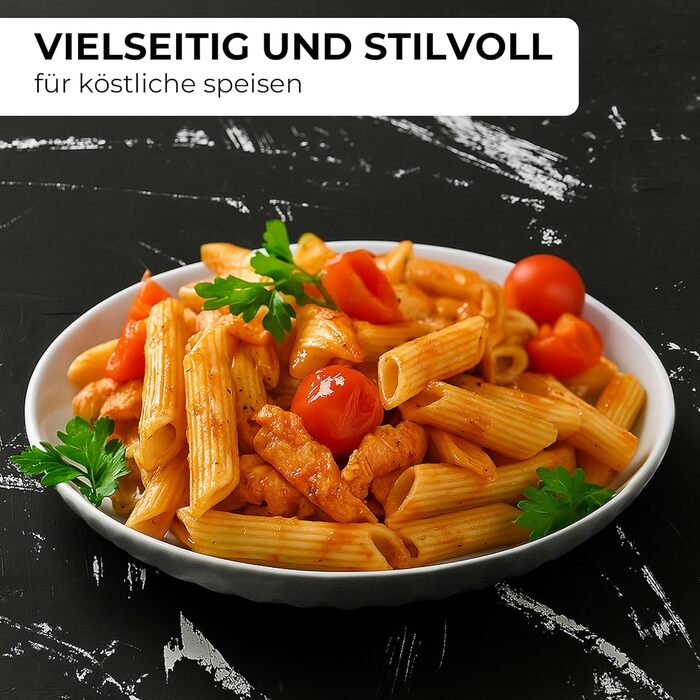 MIAMIO Набір посуду з 24 предметів з кераміки (тарілки) для 6 осіб, Palmanova Kollection. Підходить для миття в посудомийній машині та використання в мікрохвильовці.