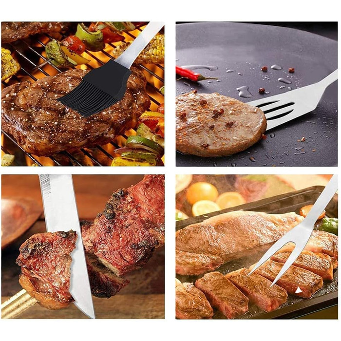 Набір гриль-інструментів 5 шт. з нержавіючої сталі, професійний, для кемпінгу та барбекю