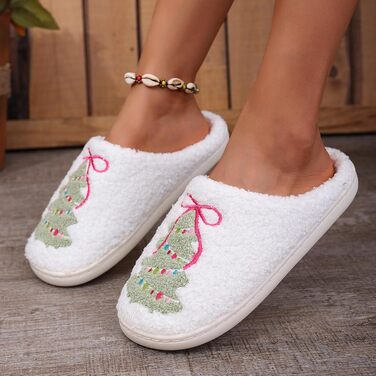 Теплі плюшеві тапочки-звірята Bolukets для дому та вулиці (з малюнком ялинки), 35/36 EU