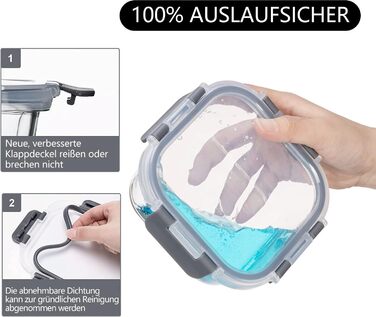 Набір контейнерів для зберігання Fenger Glas з кришкою (10 шт.) - герметичні, BPA-free, для холодильника та мікрохвильовки