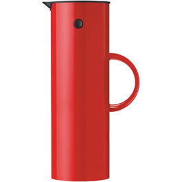 Термос Stelton EM77 - 1 л, червоний. Ізольована кавова/чайова кана з подвійними стінками, з кришкою-гвинтом та скляною вставкою, вінтажний дизайн