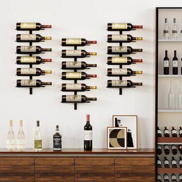 Настінна вітрина для вина MOREE – 18 пляшок, металева, для зберігання вина, коньяку, шампанського