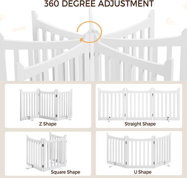 Захисне огорожа для собак Yaheetech, 60,5 x 151,5 см, 3 панелі, біла