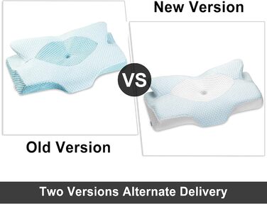 Elviros Orthopedic Memory Foam Pillow, Side Sleeper Pillow Neck Support Pillow, Head Pillow Neck Pain, Ergonomic Sleeping Pillow for Neck and Shoulder Pain, 53.8x11/9x33cm, Blue Blue 54 x 11/9 x 33 cm