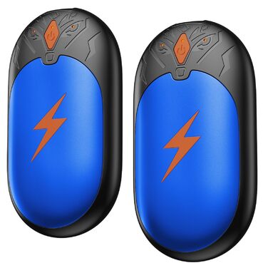 Електричні грілки для рук 2 шт., ультралегкі, перезаряджаються, портативні, 3 режими нагріву, до 24 годин, багаторазові USB грілки для рук для активного відпочинку взимку (блакитні)