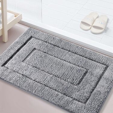 DUNSOO Non-Slip Bathroom Rug - Absorbent Microfiber Bath Mat for Shower, Bathtub & Toilet - 60x150cm
