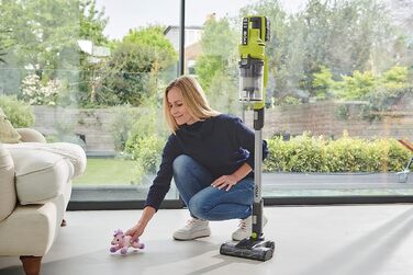 RYOBI акумуляторний пилосос 18V ONE+ безщітковий RSV18BL-0, 900 л/хв, 800 мл, без акумулятора та зарядного пристрою, зелений & антрацитовий