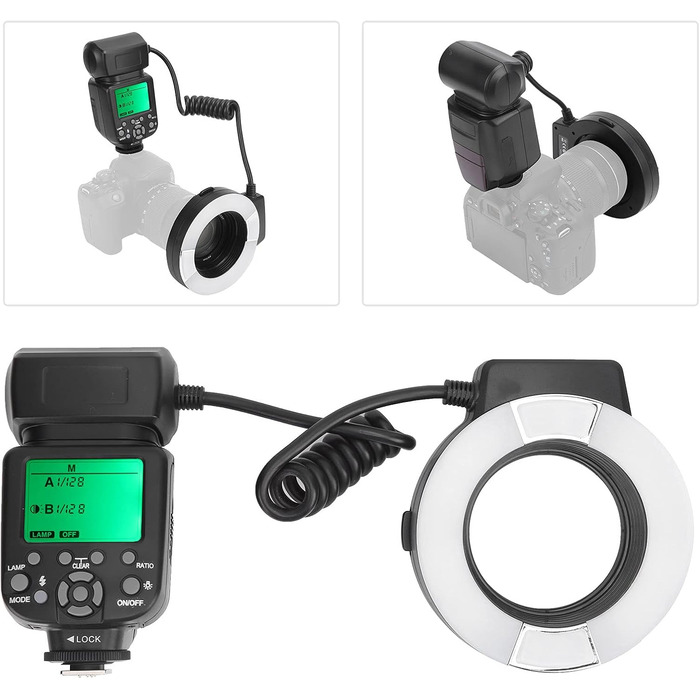 LED кільцева лампа Ringblitz з TTL та автофокусом для камер Nikon D7100, D7000, D5200, D5000, D3200, D3100, D90, D300S, D600