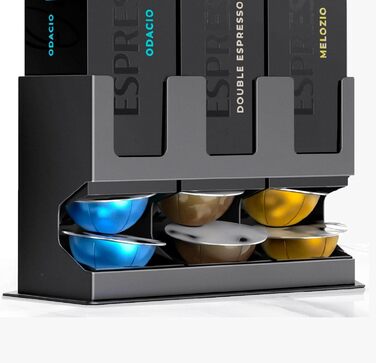 Диспенсер для капсул Nespresso Vertuo GalvanoX (3 шт.), органайзер для стільниці, сталевий, для 3 сортів кави (30 капсул)
