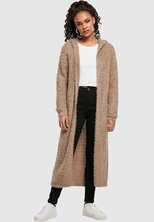 Кардиган жіночий з капюшоном та пір'ям Urban Classiс, чорний (XS, Softtaupe)