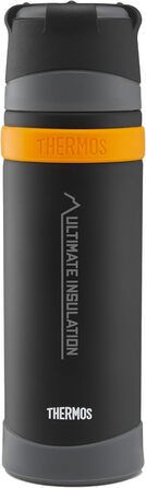 Термос Ultimate Flask 900 мл, матовий чорний, з нержавіючої сталі, для гарячих та холодних напоїв. Зберігає тепло та холод, має витікання.