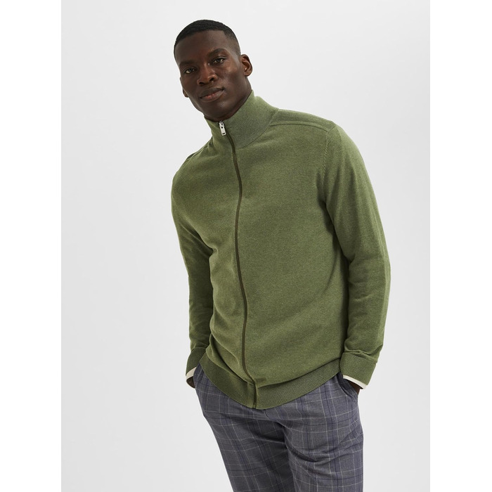 Світшот Selected Hoe з капюшоном на блискавці, розмір L, колір Vineyard Green (світло-зелений)