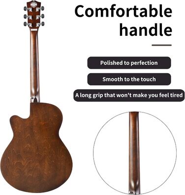 Акустична гітара Soldin 40 дюймів Premium з масивної соснової верхньої деки. Комплект: гітара, підставка, тюнер, ремінь, каподастр, струни, серветка, медіатори (коричневий)