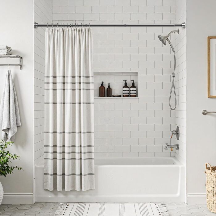 Штанга для душу/шторки без свердління AIZESI, телескопічна, 80-160 см, діаметр 22 мм, для ванної, вікна, шафи