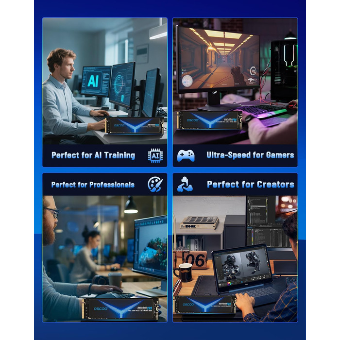 SSD NVMe 1TB PCIe Gen4x4/Gen5.0 2280 - до 14000 МБ/с (Чіткий NAND)