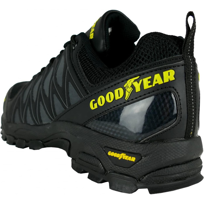 Черевики робочі Goodyear S1P/SRA/HRO для чоловіків, металозахисні, композитна підошва, розмір 42, чорно-жовті