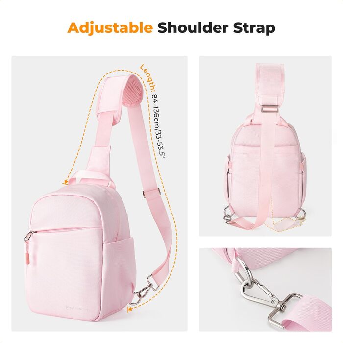Сумка для камери K&F CONCEPT, слін-сумка на плече, фоторюкзак, компактний, водонепроникний, регульований ремінь, для DSLR/SLR камер, об'єктивів (5 літрів, рожевий)