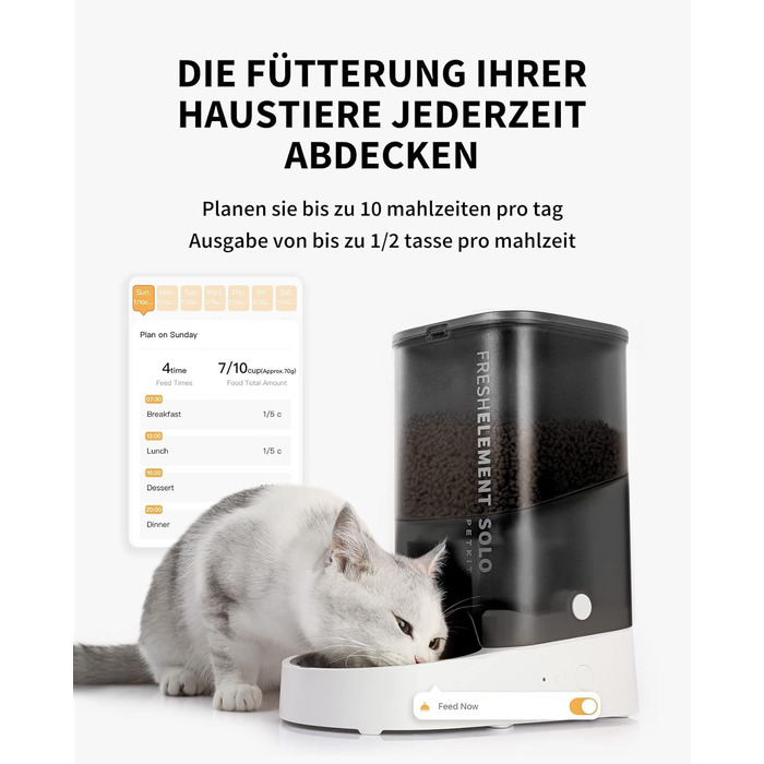 Автоматичний годівниця для котів та собак PETKIT, 3 л, з нержавіючою сталею та Fresh Lock, бежевий