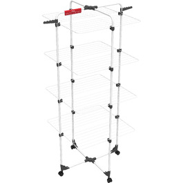 Сушарка для білизни Vileda Mixer 4, 40 м, 4 яруси, сталева, на колесах з гнучкими з'єднаннями