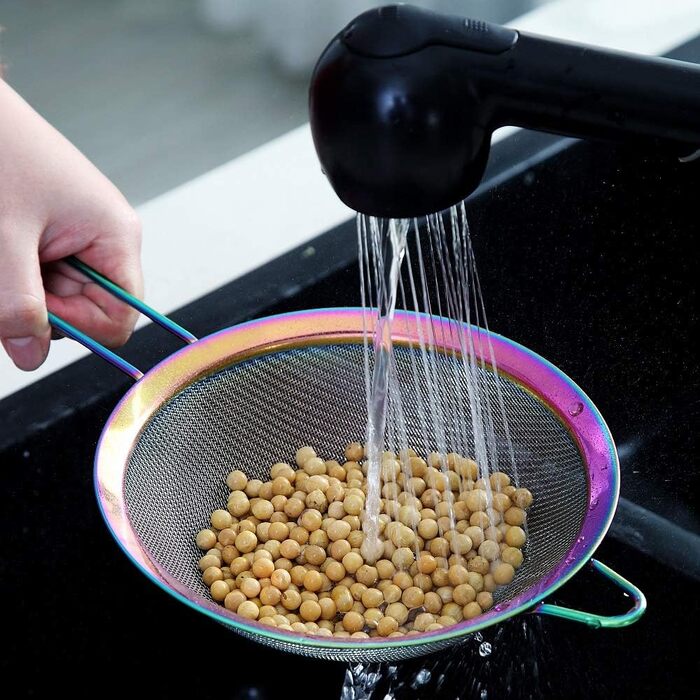 Набір сит для просіювання Fine Mesh (3 шт.), рожеве золото, нержавіюча сталь, для випічки, матча, соусів, пасти