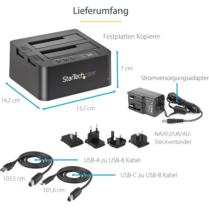 Дублікатор жорстких дисків StarTech.com USB 3.1 (10Gbps) Standalone HDD Docking Station, SDOCK2U313R