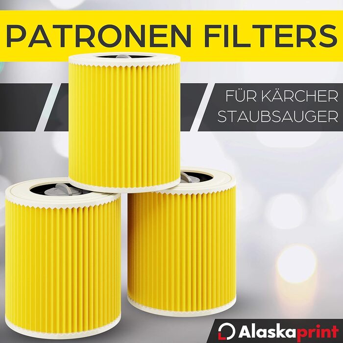 Фільтр для пилососа Kärcher (3 шт.), сумісний з WD3, WD2, WD 3, WD1, MV3, MV2, NT, KNT, K A SE, VC. Замінює 6.414-552.0, 6.414-772.0, 6.414-547.0. Фільтр для алергіків (3 шт.)