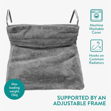 Navaris Cat Bed Heater - Heating Mat for Cats - Cat Heating Bed - Cat Bed with Heater - Cat Basket Heater - For Cats up to 15 kg - Cat Hammock Heater - (Dark Grey)