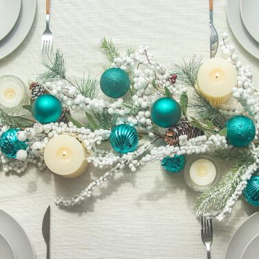 Набір ялинкових прикрас Busybee 30 шт. 6 см, пластикові кулі для ялинки, темний крячок, 60 мм