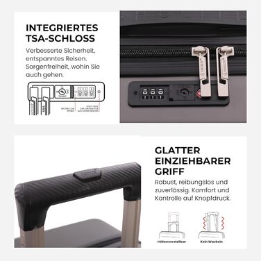 Ручний багаж Aerolite 55x40x20/23 см з 4 колесами (Anthrazit V2) – сумісний з Lufthansa, Eurowings, Condor, Wizz Air
