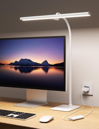 LED настільна лампа Kary з регулюванням яскравості та таймером, 40 см, 12 Вт - для роботи, навчання, читання, догляду за очима, дітей (чорний)