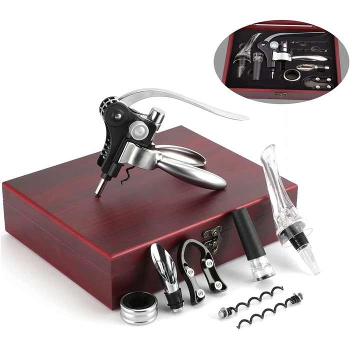 Corkscrew Wine Set, Wine Opener, Vacuum Pump Corkscrew Luxury Bottle Opener for Red Wine with Elegant Gift Box