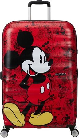Чемодан American Tourister Wavebreaker Disney FL Spinner L, 77 см, 96 л, червоний (Mickey Comics)