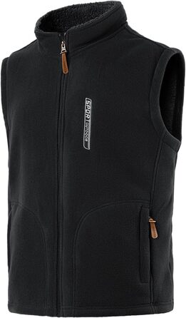 Чоловіча флісова жилетка з коміром-стійкою, Outdoor, Casual, тепла зимова жилетка для чоловіків, без рукавів, флісова куртка, легка, тепла жилетка з кишенями на блискавці, з плюшевою підкладкою, чорна, розмір L