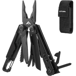 Мультитул FLISSA 15-в-1: ніж, пилка, ножиці, мультиінструмент для туризму, риболовлі та ремонту, з карабіном та чохлом, нержавіюча сталь