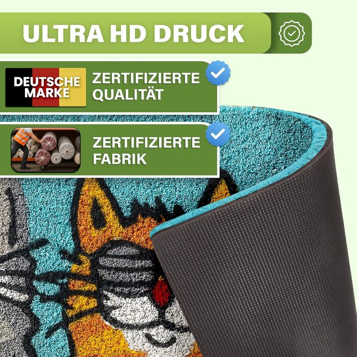 Килимок для домівок з кокосового волокна, 40x60 см - вологостійкий, міцний, для дому та вулиці (Welcome Cats)