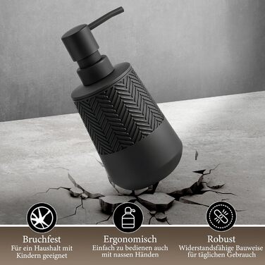 Дозатор мила та мийного засобу чорного кольору, 280 мл, для кухні