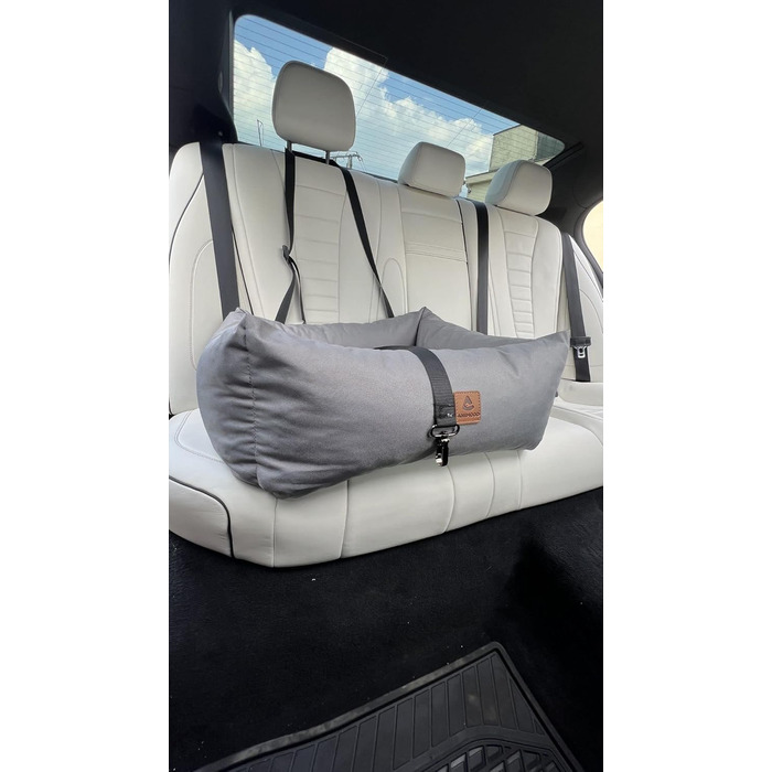 Автокрісло для собак, переноска для тварин у автомобіль, 56x51x20 см (Сірий)