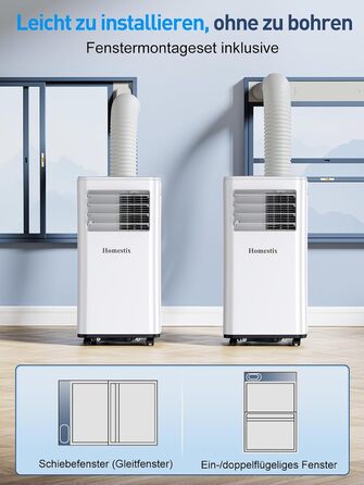 Мобільний кондиціонер Klimaanlage 7000 BTU з 4 функціями: охолодження, осушення, вентиляція, таймер, цифровий дисплей, охолоджувальна площа до 68 м³