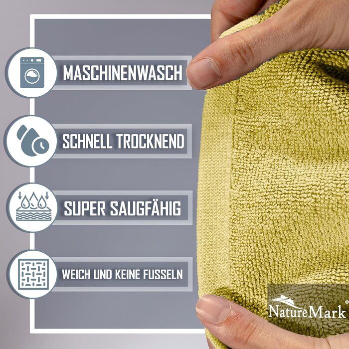 Набір бавовняних килимків для ванної кімнати NatureMark, 100% бавовна, 50 x 80 см, жовті (2 шт)
