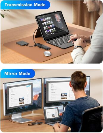 Док-станція Lemorele 13-в-1: USB-C/A, 10Gbps, 3 монітори, 2 HDMI 4K, Ethernet, 4 USB 3.2/2.0, VGA, Type-C 3.1, PD 100W, Audio, SD/TF, для Windows, MacBook