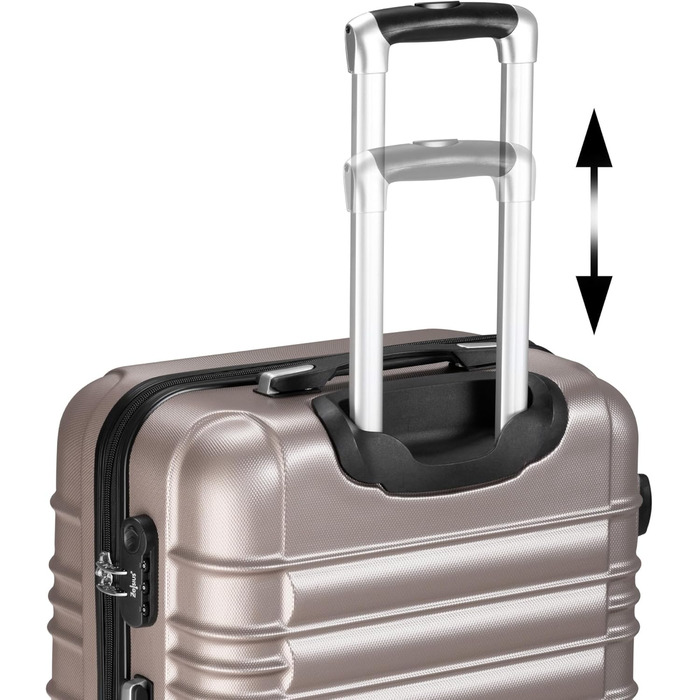 Набір валіз Zelsius 4 шт. | Колір шампань | ABS, з кодовим замком, 4 колеса, внутрішній роздільник | Ручна поклажа, набір валіз, великий валіза, Luggage Set