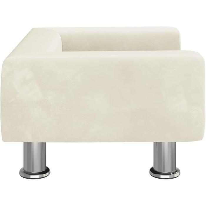 Крісло-ліжко для собак та котів, м'яке ліжко для домашніх тварин, ліжко для маленьких собак, бархатне, 50x40x26.5 см, кремовий колір