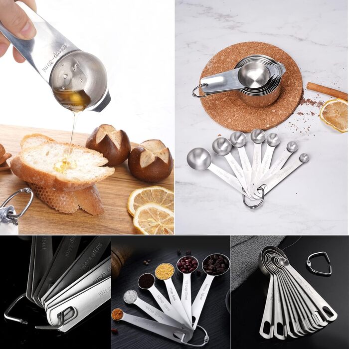 Набір мірних ложок Meiyijia з нержавіючої сталі (7+7 шт.)